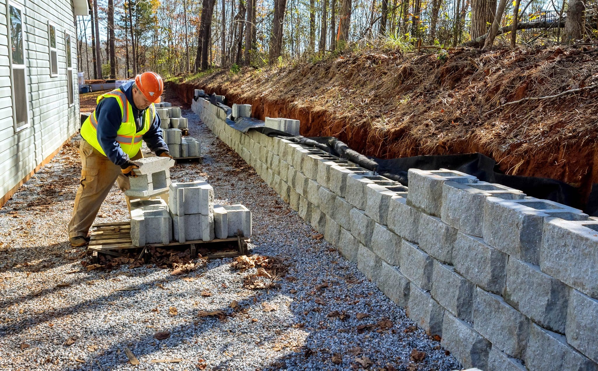 Retaining Wall Installation in Plano project 2